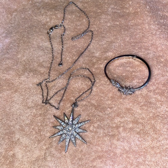 VNTG Brighton Star Necklace & bracelet silver tone long style Retro Classic # A - Picture 4 of 16